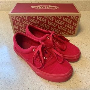 Gold Mono Era Vans Classics in Red Unisex